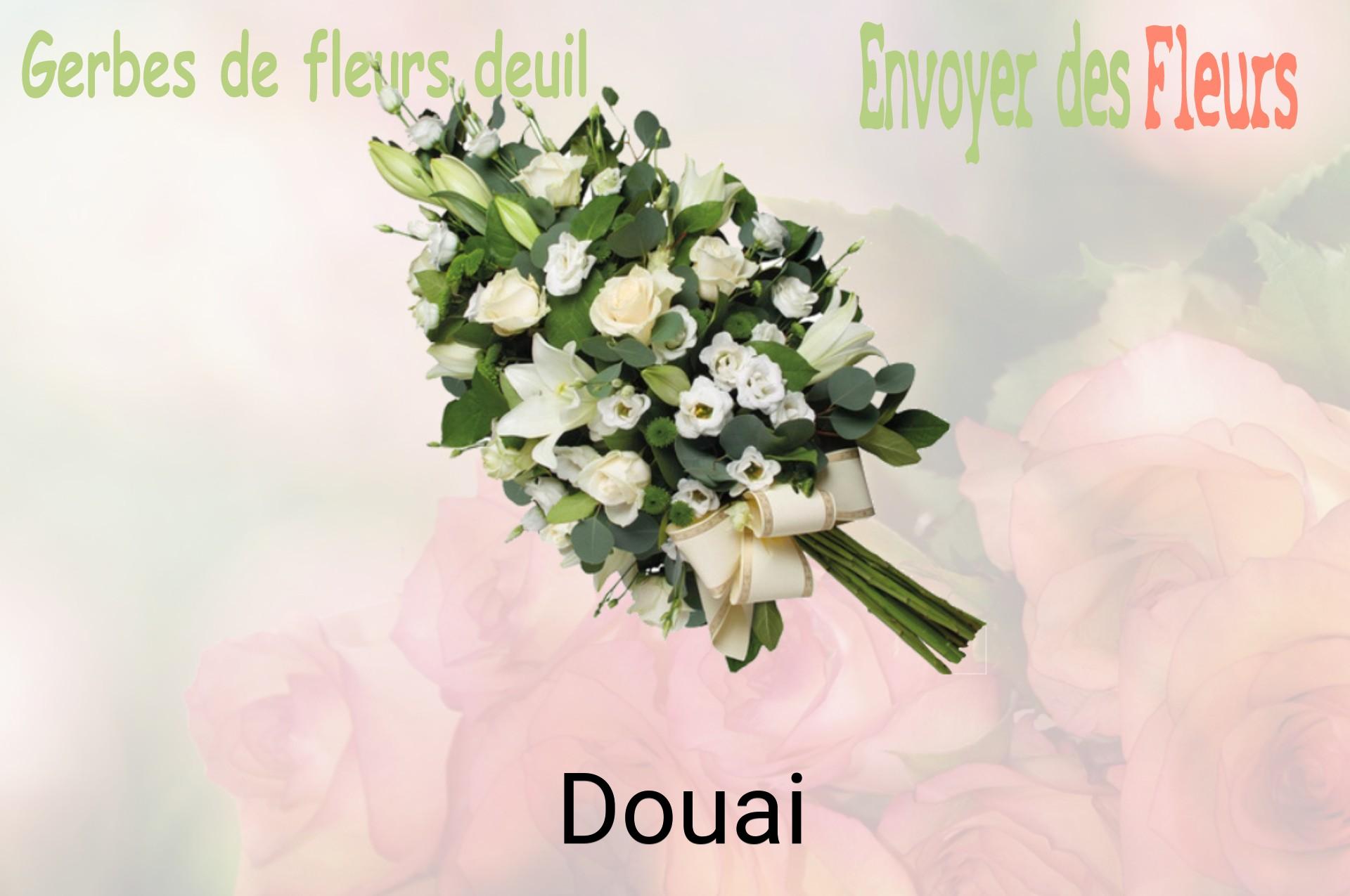 Gerbe de fleurs de deuil livrée à Douai